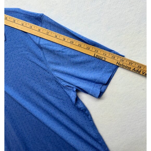 Cool 18 Pro Lightweight Short Sleeve Polo Blue Textured Design Size XXL - Picture 4 of 6